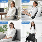 BEBAS Lumbar Support Pillow for Car, Memory Foam Back Cushion for Driving, Ergonomic Lumbar Pillow for Pain Relief, Comfort Lower Back Support for Office Chairs, Car Seat, Wheelchair -Black