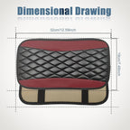Car Center Console Cover, Universal Leather Waterproof Armrest Seat Box Cover Protector, Comfortable Car Decor Accessories Fit for Most Cars, Vehicles, SUVs-Wine Red