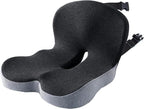 Memory Foam Seat Cushion for Truck Drivers with Adjustable Strap Ergonomic Car Seat Cushions for Driving, Chair Cushion for Back Pain，Lumbar Support & Sciatica Relief for Driving Long