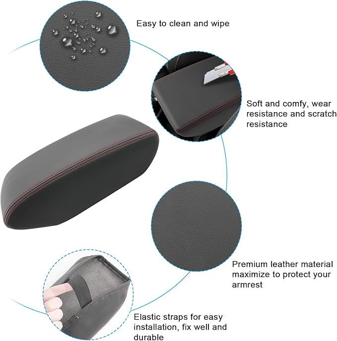 SXCY for 2025 Forester Armrest Cover for Forester 2025 Accessories [Not for 2026 Forester Updated Center Console] 2025 Forester Center Console Cover 2025 Forester Middle Console Cover (Red Line)