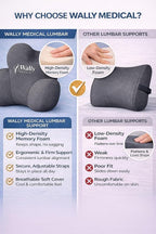 Lumbar Support Pillow for Office Chair & Car – Memory Foam Back Cushion for Lower Back Pain Relief – Ergonomic Posture Support – Washable Cover + Free Massage Roller