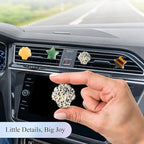 Boho Car Vent Clips,4pcs Beach Car Decor Air Freshener Diffuser Vent Clips,Pentagram Stars Seashell Natural Stone Decoations for Women,Best Wishes for Lover and Friend