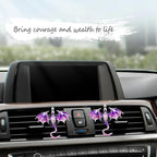 Bling Wyvern Car Air Freshener Vent Clips,2pcs Alloy Purple Enamel Dragon Vent Clips Car Accessories,Refillable Car Diffuser with Felt Mads,Coffee Fragrance Tablets