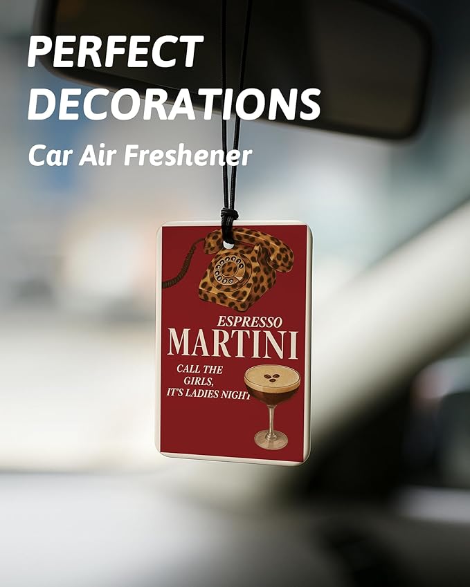 Trendy Red Leopard Print Car Air Freshener 4 Pcs, Funky Girly Cheetah Print Lucky 8 Ball Star Hanging Air Freshener for Cars Closet Drawer Books, Leopard Car Accessories Mirror Decor for Women