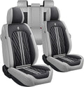 Premium Nappa Leatherette Car Seat Cover Set Custom Fit for Honda CR-V CRV 2000-2023 2024 2025 2026 Water-Proof Breathable Faux Leather Seat Cushion Protectors (Full Set 5 Seats,Black Grey)