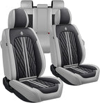 Premium Nappa Leatherette Car Seat Cover Set Custom Fit for Honda CR-V CRV 2000-2023 2024 2025 2026 Water-Proof Breathable Faux Leather Seat Cushion Protectors (Full Set 5 Seats,Black Grey)