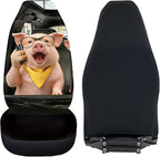 Pig Car Seat Covers Nonslip Car Seat Covers for Front Seats Elastic Polyester Funny Auto Interior Accessories All-Season Protection Suitable for Most Cars,SUV,Sedan