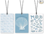 Lacama Retro Blue Beach Christian Car Air Freshener 3Pcs, Coastal Beach Shell Bible Verse Cars Scents Air Freshener for Women Girl Gifts, Preppy Christian Car Accessories Interior Mirror Decor Hanging