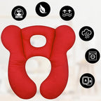 Baby Travel Pillow, Upgrade U-Shape Infant Pillow for Car Seat Pushchair and Stroller, Soft Comfortable Sleep Cushion for Kids Newborn and Toddler -Red