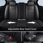 Car Seat Covers Full Set, Waterproof Faux Leather Automotive Seat Covers for Cars, Breathable Universal Car Seat Covers Protectors for Sedan SUV Truck (5 PCS Full Set, Black)