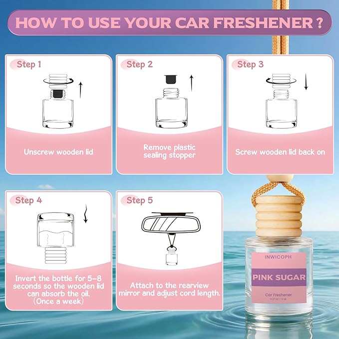 Car Air Freshener Diffuser Hanging, Pink Sugar Fragrance Oil