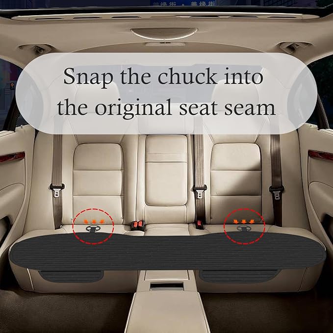 Car Back Seat Cover,Non-Slip & Breathable Bench Seat Cover with Side Pockets for Car Storage & Protecting Interiors,Universal All-Season Seats Back Protector for Most Cars (Rear Seat Cover/Biege)