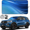 Autoamerics 1-Piece Windshield Sun Shade - Ocean Wave Foldable Car Front Window Sunshade for Most Cars SUV Truck - Heat Blocker Visor Protector Blocks Max UV Rays and Keeps Your Vehicle Cool - Medium