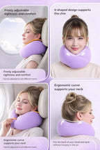 Neck Travel Pillow |100% Pure Memory Foam Neck Pillow Comfortable & Breathable Cover, Machine Washable for Travel, Airplane, Car Rides, & Home Use, Travel Kit with Bag (Purple)
