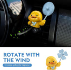 MLY Cute Duck Car Air Freshener Vent Clips, Rotating Windmill Car Vent Air Clips, Creative Fan Outlet Vent Fresheners, Ducks Animal Auto Dashboard Trim Clip, Interior Decoration Accessories (Duck)