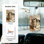 Personalized Photo Car Hanging Decor Accessories, Double-Sided Custom Picture Car Air Freshener Ornament, Car Charms for Rear View Mirror (Rectangle)
