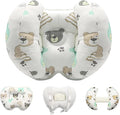 KAKIBLIN Baby Head Neck Support Pillow, 2 in 1 Banana Neck Pillow for Babies, Travel Pillow for Stroller Neck Support for Newborn, Adjustable Baby Pillow for Head (Bear)