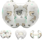 KAKIBLIN Baby Head Neck Support Pillow, 2 in 1 Banana Neck Pillow for Babies, Travel Pillow for Stroller Neck Support for Newborn, Adjustable Baby Pillow for Head (Bear)
