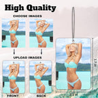 Custom Air Fresheners with Picture - Personalized Double Sided Photo Text Air Freshener for Car Wardrobe Bathroom Hanging Ornaments (Rectangle-1PCS)