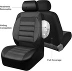 CAR PASS 3D Foam Leather Car Seat Covers Two Front Seats only, Air Mesh Thick Seat Covers, All Weather Car Seat Cover Comfort & Protection for Truck,SUV,Sedan,Van, Airbag Compatible (Charcoal Gray)