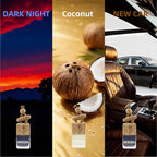 Ikeda Car Air Freshener, Hanging Essential Oil Diffuser For Automotive, 45+ days Long Lasting Fragrance, Includes: Dark Night and Coconut and New Car (10ml Pack of 3)