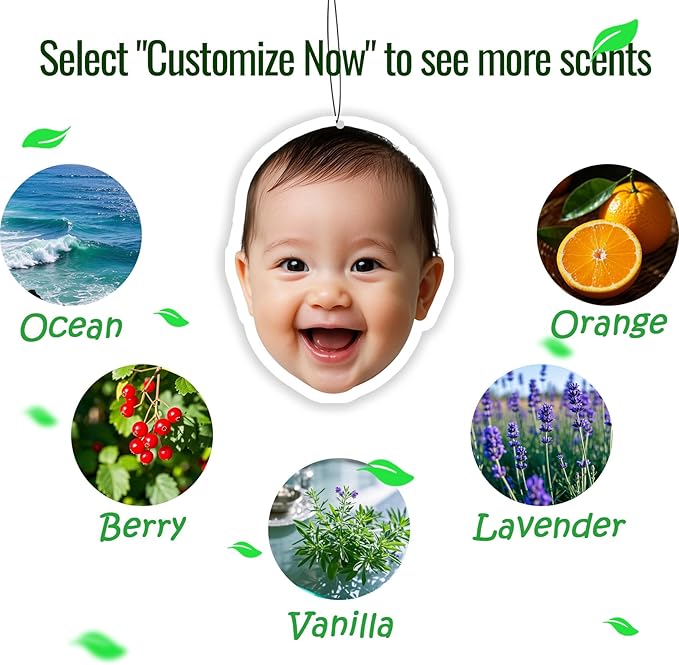 5pcs Custom Air Fresheners with Picture,Personalized Double Sided Photo Air Freshener for Car with Scents Freshener, Customized Face Air Freshener Car Wardrobe Bathroom Hanging Ornaments