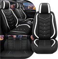 CTDS Car Seat Covers for Nissan Altima 2001-2026, Stylish Sport Seat Cover, Premium Nappa Leather Car Seat Cover. Automobile Seat Covers Sets.(Standard 5 Seats/Black White)