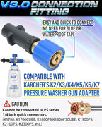 MJJC Foam Cannon Connector (Compatible with S and Pro Since V2.0) (Compatible with Karcher’s K2/K3/K4/K5/K6/K7 Connection(Blue Color Version))