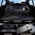 FLORICH Seat Covers, Black Car Seat Cover Full Set, Luxury Faux Nappa Leather Automotive Seat Protectors, Car Seat Cushions Universal Fit for Most Sedans SUVs Trucks - Black