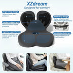 Ergonomic Seat Cushion,Office Chair Cushion with Lumbar Support Pillow,Memory Foam Car Seat Cushions,Designed for Sciatica, Tailbone,Back Pain,Back Cushion for Office,Car,Home Desk Chair