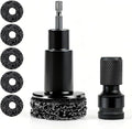Huazu Wheel Hub Cleaning Tool, Brake Wheel Stud Cleaner, Wheel Hub Cleaning Kit with 6 Replaceable Pads, Holder & Adapter, Fits Power Drill or 1/2” Wrenches, Quick Rust Removal for Car & Truck