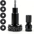 Huazu Wheel Hub Cleaning Tool, Brake Wheel Stud Cleaner, Wheel Hub Cleaning Kit with 6 Replaceable Pads, Holder & Adapter, Fits Power Drill or 1/2” Wrenches, Quick Rust Removal for Car & Truck