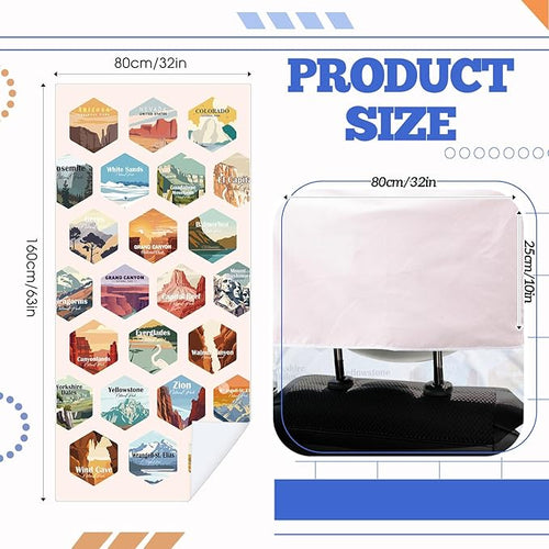 1 Pack Car Seat Towel Covers with Storage Bag 63 x 32 Inch Athletic Running Towel Seat Sweat Washable Non Slip Cover Gift for Car Outdoor Sport Activities (Multi National Parks)