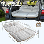 KMZ SUV Air Mattress Double Sided Thickened Flocking Car Bed – Portable Inflatable Mattress Pad for Camping & Travel with 2 Pillows & Electric Pump (Off-White and Coffee)