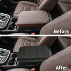 Center Console Cover for 2023 2024 2025 2026 Honda CR-V LX/EX/EXL/Sport/Sport-L/Sport Touring Hybrid, Armrest Lid Cushion Leather Protector Interior Accessories (Black/Orange Stitching)