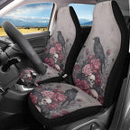 Halloween Crow Car Seat Covers Set of 2 Universal Vehicle Front Seats Interior Protector Easy to Install Interior Protection Suitable Fits Most Cars Auto SUV Sedan Truck