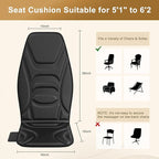 Back Massager Chair Pad with Heat, Back Massager for Back Pain Relief, Chair Massager with Vibration, Portable Massage Chair Pad for Office Use, Matte Black