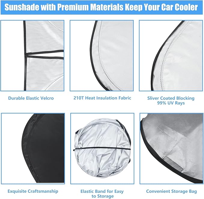 Windshield Sun Shade for 2026 2025 2024 2023 2022 Rivian R1S Custom Fit Window Sunshade SUV Accessories Fodable Sun Visor UV Protector Shade Heat Shield Cover