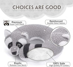 H HOMEWINS Travel Pillow for Kids,Cute Animal Neck Pillow for Boys Girls,Soft Neck Head Chin Support Pillow,Travel Accessories for Airplane, Car, Train,Recline(Raccoon)