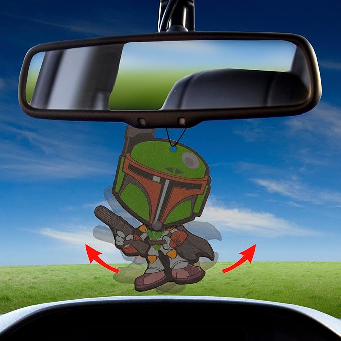 Plasticolor 005417R01 Star Wars Boba Fett Wiggler Paper Air Freshener Dark Ice Scent