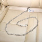 Mogoko Stainless Steel No chew Dog Car, Pet Vehicle Safety Restraint, Heavy Duty Big Canine Dog Car Leash Strap with Double Clip and Latch Attachment-25 Inch