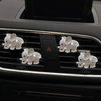 Bling Elephant Air Vent Clips, 4 Pcs Crystal Elephant Car Air Fresheners Vent Clips Diffuser Vent Clip Rhinestone Diamond Car Decoration Interior Decor Bling Accessories for Women
