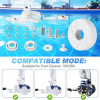 Pool Cleaner Idler Wheel Replacement Kit Part for Polaris 280 180, ABS Metal White Ball Bearing with Tire C16 C36 Swing Shaft Components C36 Wheel Washer Swing Axis