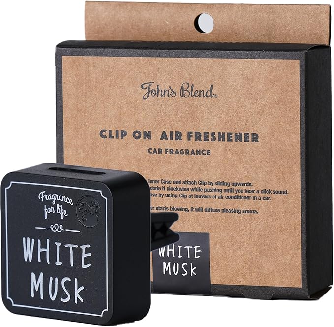John's Blend Clip-on Air Freshener White Musk 1 Month