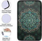 Dreaweet Turquoise Lotus Mandala Arm Rest Cover for Car Women Bohemian Car Accessories Soft Scratch-Proof Center Console Pad Universal Armrest Cover for SUV Truck Sedan
