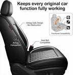 Santa Fe Seat Covers Custom Fit for Hyundai Santa Fe 2007-2026 (Only 5-Seat Version) - Full Set Premium Leather, Waterproof, All-Weather, Airbag Compatible, Car Seat Protectors (Whiteline)