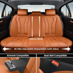 Coverado Seat Covers, Car Seat Covers Full Set, Leather Car Seat Cover, Car Seat Covers Front Seats Back Seat Cover Seat Protector Universal Fit Most Cars (Brown-All, FullSet)