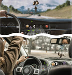 Boho Car Decor,Stars Moon Air Vent Clips,Refillable Car Fresheners,5pcs Natural Crystal Stone Hippie Dashboard Decorations Accessories,Best Wishes for Lover and Friend