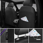 CAR PASS Comfortable 3D Foam Mesh Leather Car Seat Covers Front, Air Cool Mesh Breathable Front Seat Covers for Car, Universal for SUV Truck Sedan Automotive, Airbag Compatible,Black Purple