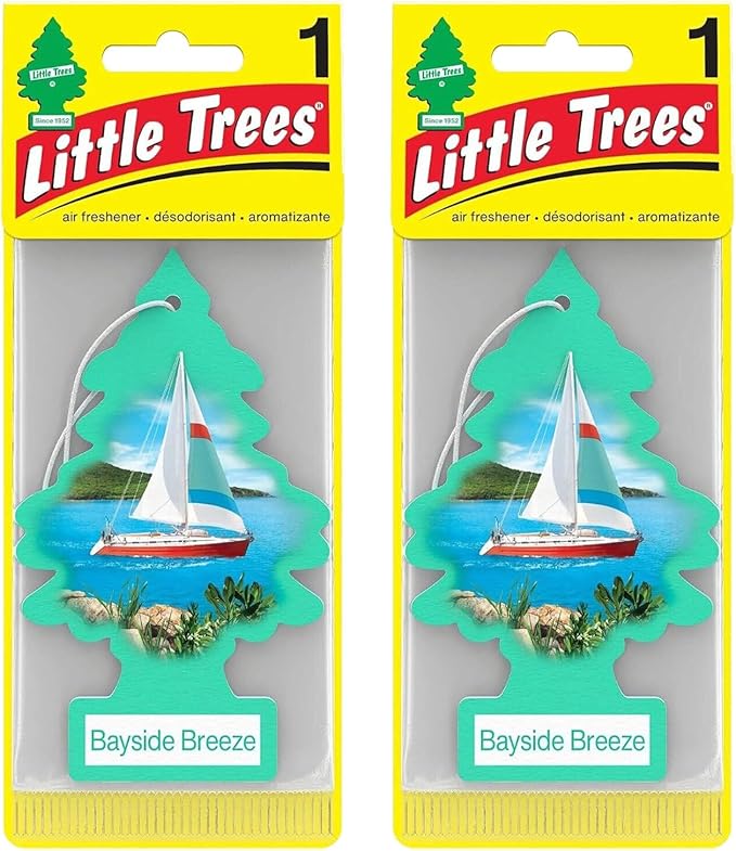LITTLE TREES Car Freshener C15-U2P20621 Little Trees Bayside Breeze Scent - Pack of 2